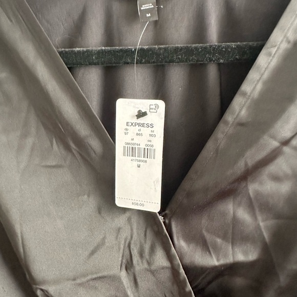 Express Black Wrap Blouse - Picture 4 of 9